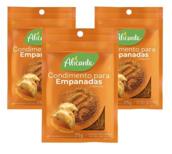 Alicante Condimento Para Empanadas Sweet & Hot Powder Ready To Use Seasoning Broth Ideal for Classic “Empanadas” – 25 g / 0.88 oz (pack of 3)