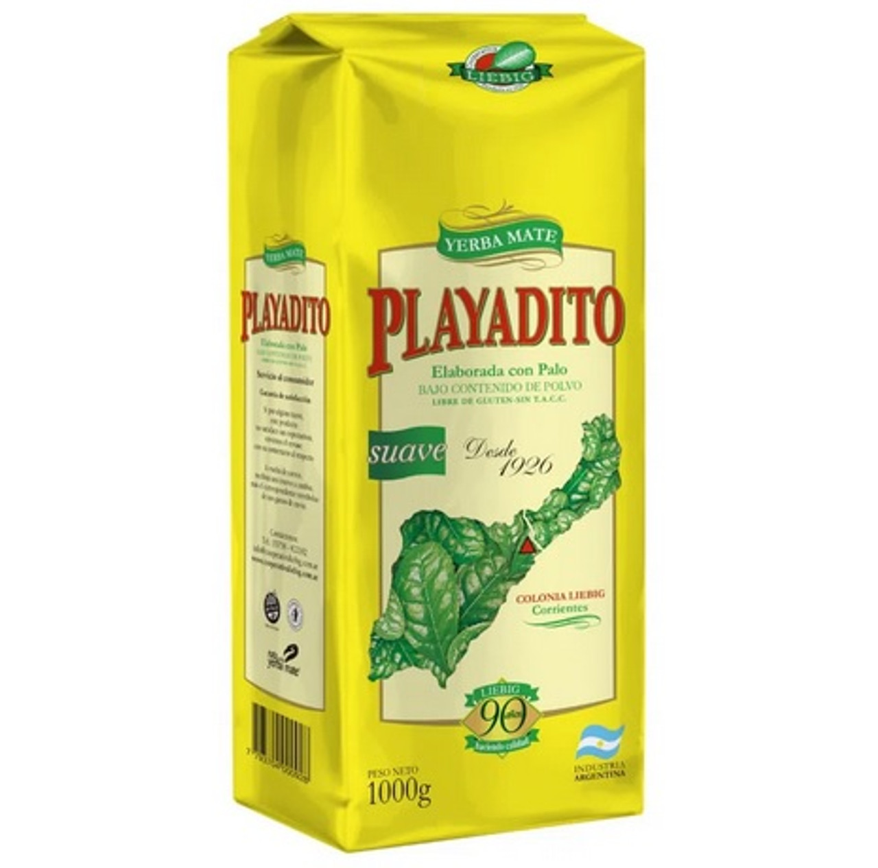 Playadito Yerba Mate Traditional Con Palo from Colonia Liebig - 1 kg / 2.2 lb