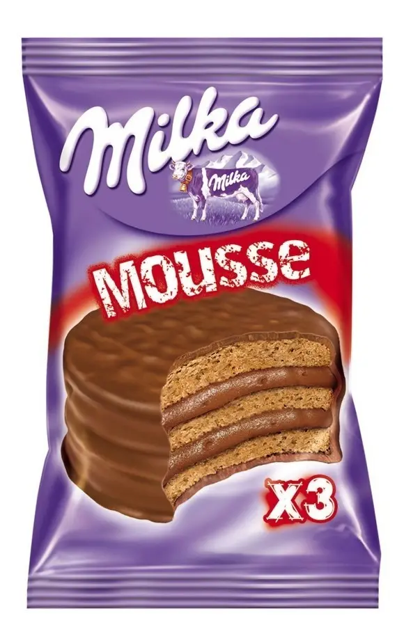 Milka Triple Mousse Flavor Alfajor 55g - Pack of 3